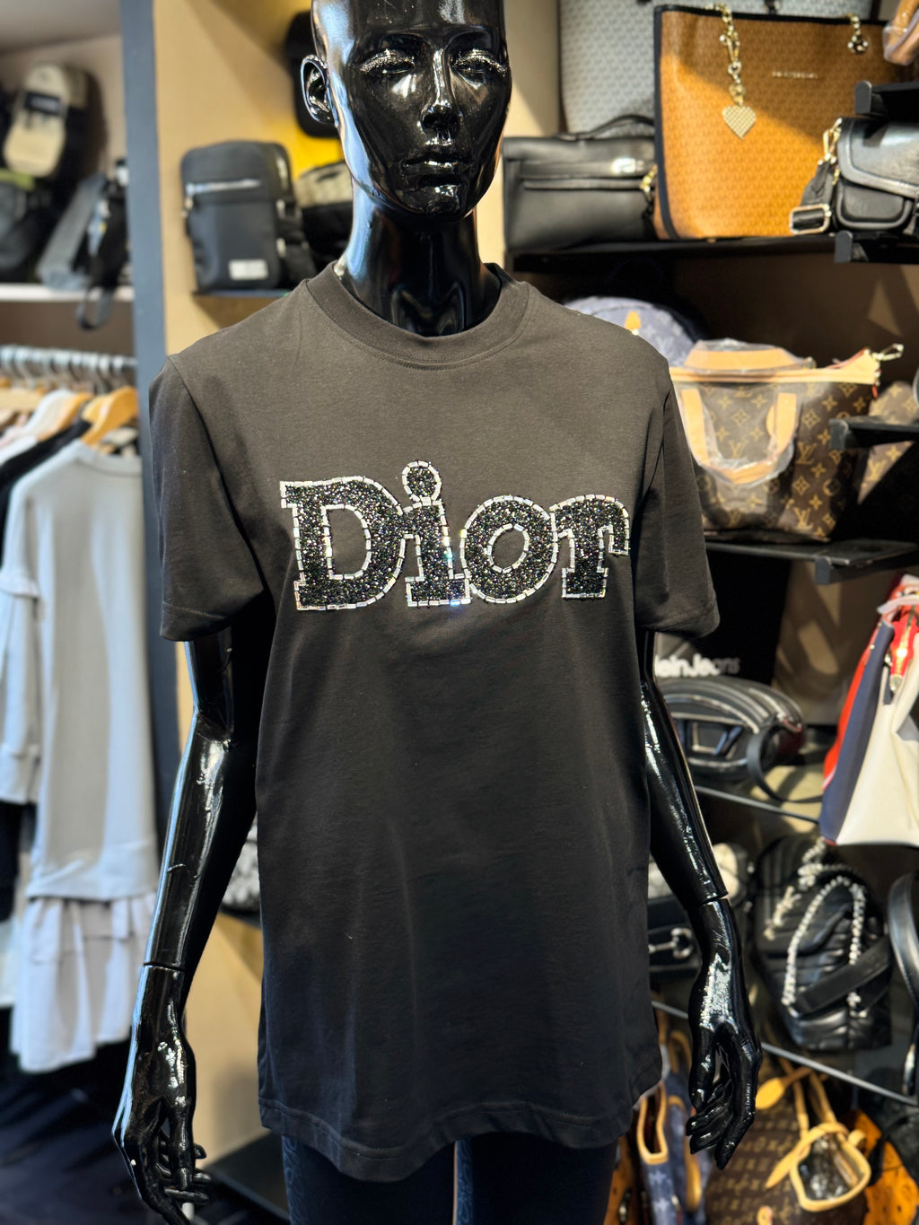 DIOR T-SHIRT MΑΥΡΟ N-012