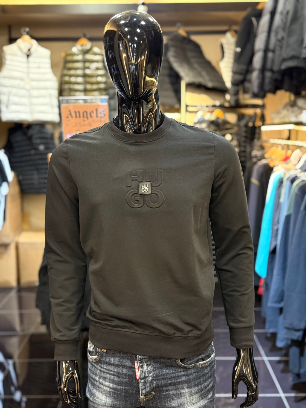 HUGO Φούτερ μαύρο RD855