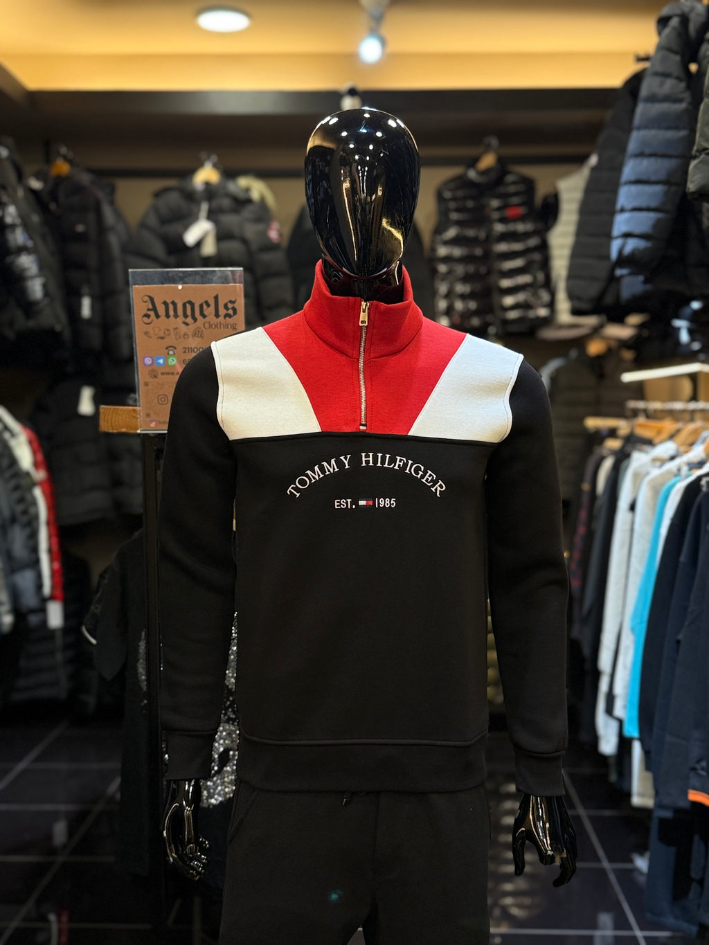 TOMMY HILFIGER zipper μαύρο-κόκκινο  WIJ 31