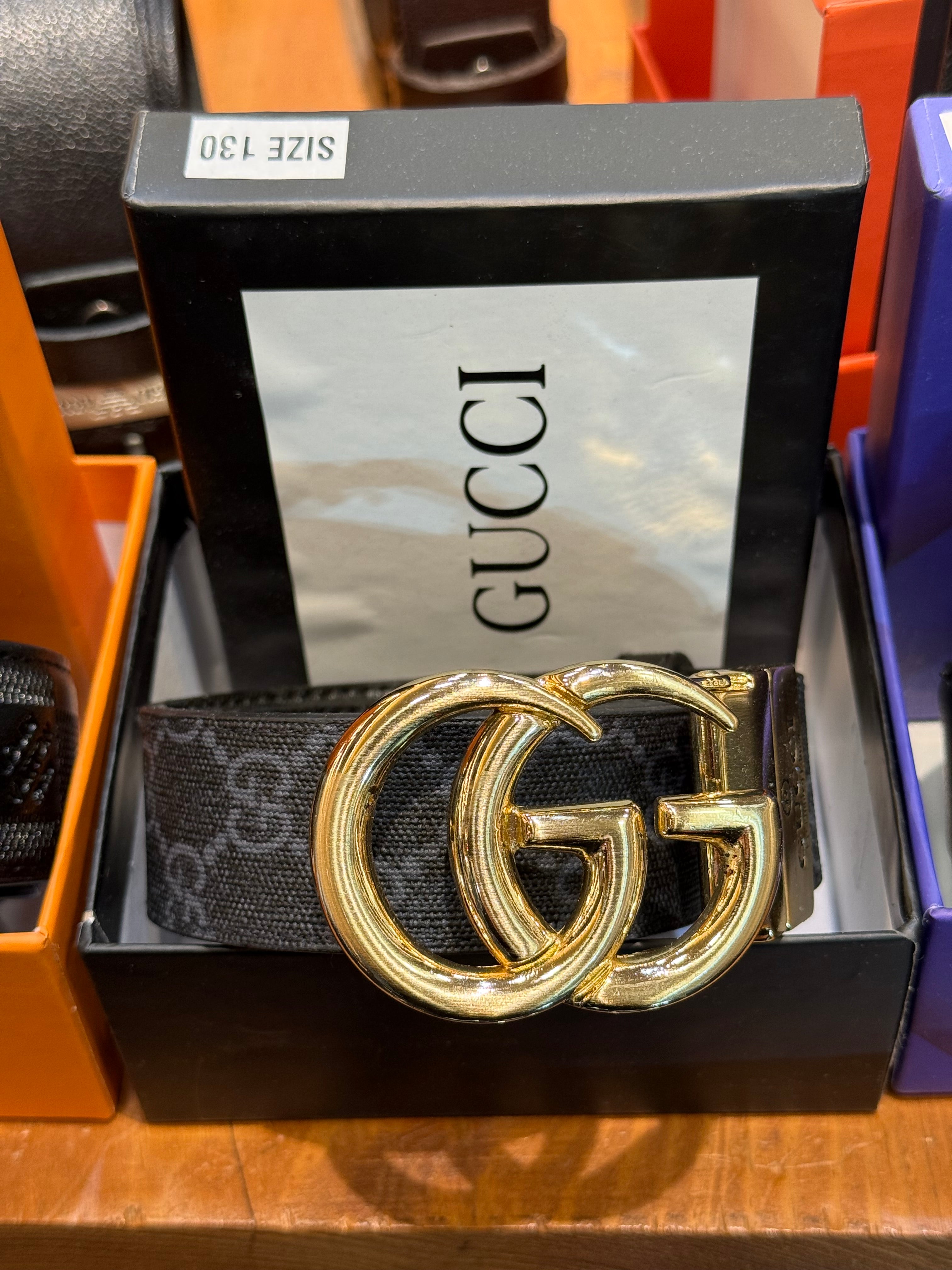 GUCCI ΖΩΝΗ ΜΑΥΡΗ-ΓΚΡΙ C-44