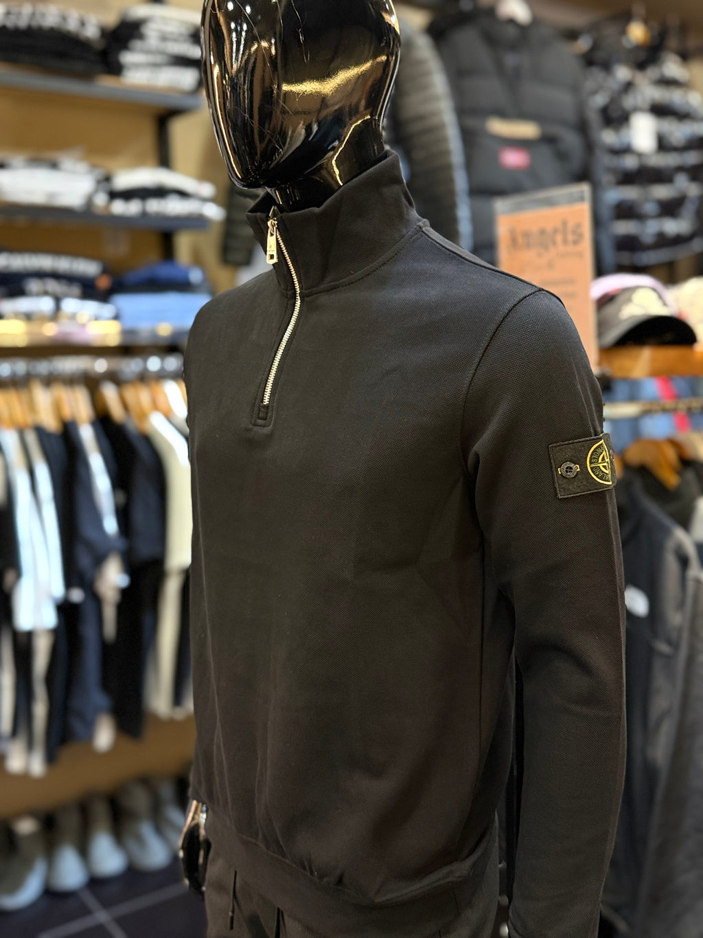 STONE ISLAND zipper μαύρο WIJ 39