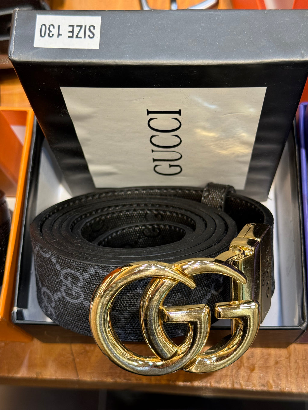 GUCCI ΖΩΝΗ ΜΑΥΡΗ-ΓΚΡΙ C-44