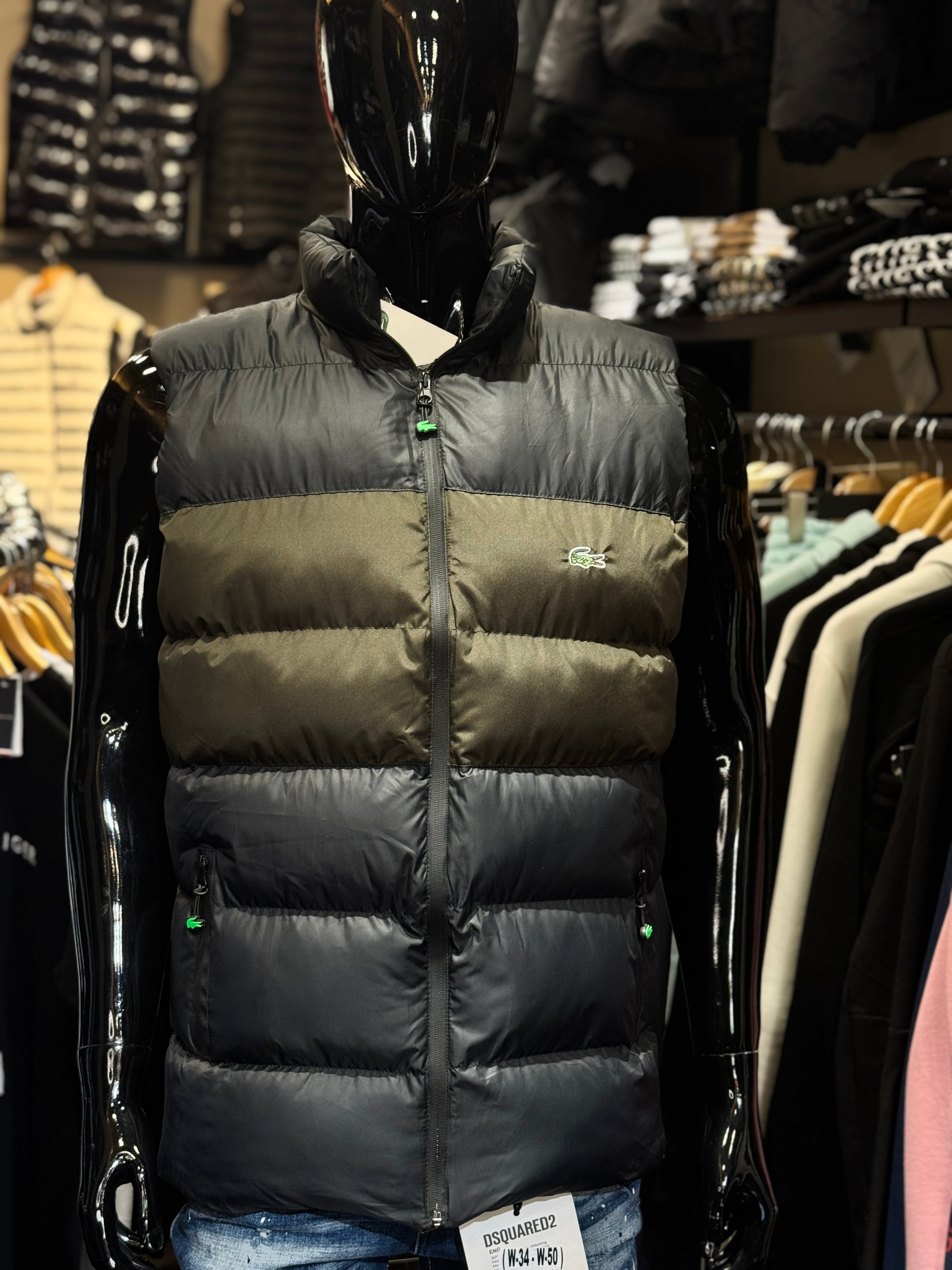 LACOSTE VEST BLACK HAKI D-84