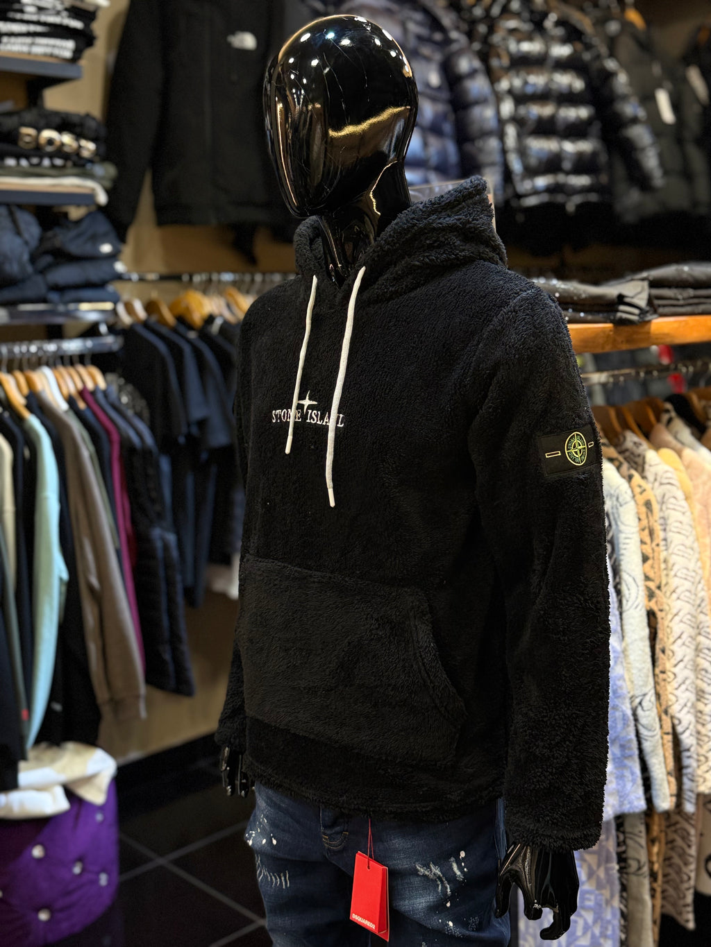 STONE ISLAND Φούτερ( πρόβατο ) μαύρο  RR 722