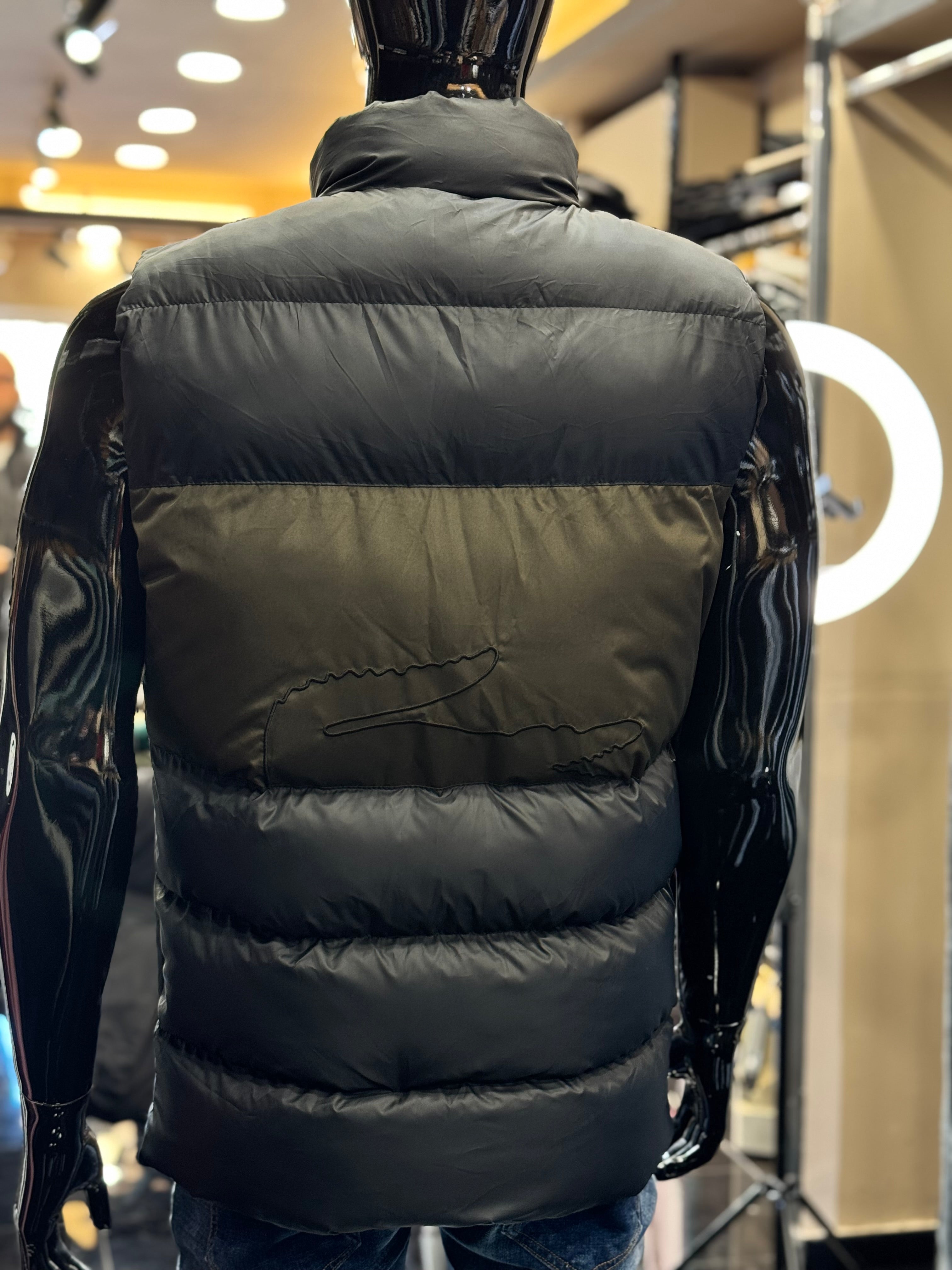 LACOSTE VEST BLACK HAKI D-84